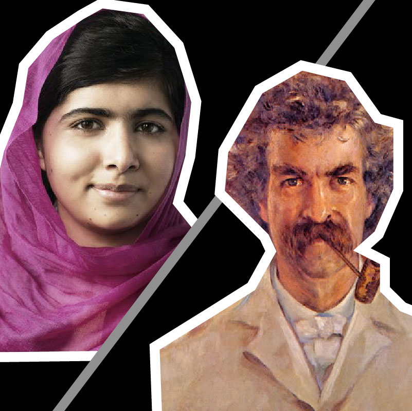 Laureate Malala Yousafza and Mark Twain